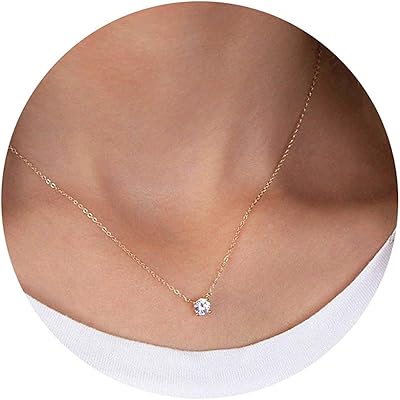 18-carat gold plated pendant collar for women, Simple CZ necklace, Valentine's Day Birthday Gift Jewelry.. Big selection, small prices — shop now on DIAYTAR Nigeria.