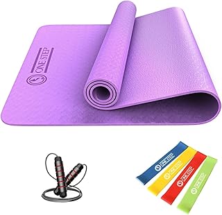 Yoga carpet - Yoga set in a step with skipping rope for adults and 4 resistance bands - Yoga carpet TPR non non -slip - Thick and long exercise carpet (183 cm x 61 cm) for beginners and professional.. DIAYTAR NIGERIA: Where affordability and variety meet with convenient delivery within 8 days.