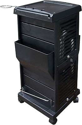 Practical portable hair cart with storage space, black, cart for hair salon.. DIAYTAR NIGERIA transforms online shopping with competitive prices and dependable nationwide delivery.