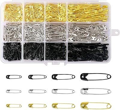 Safety pins 600 Large Robust safety pins 4 sizes in 3 colors for clothing.. DIAYTAR NIGERIA: Where every purchase is affordable and delivery is always within a week.