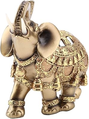 Statue of Golden Elephant Feng Shoe, wealth sculpture, home decoration, gift (large).. DIAYTAR NIGERIA: Making online retail accessible to all with affordable nationwide shipping.