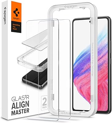 Spigen Glastr Align Master [Lot of 2] Designed for Samsung Galaxy A53 5G Wallpaper protector in high quality tempered glass - [Environmental shell - Lot of 2].. Shop smarter with DIAYTAR NIGERIA's vast product range and budget-friendly delivery within the week.