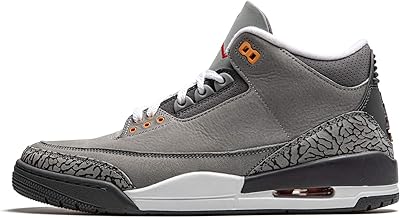 Jordan Air 3 back sneakers in faux leather for men silver graphite.. DIAYTAR Nigeria: Shopping that fits your budget and your schedule.