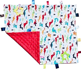 Big tags coverage for babies, taggy cover for toddlers in the shape of a soft red dinosaur, cute baby safety cover with labels, 55x45cm/21.7x17.7inches.. Discover the perfect shopping balance at DIAYTAR NIGERIA with competitive prices and prompt delivery.