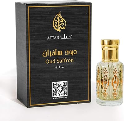 Samawa Oud Saffron Attar, concentrated perfume oil for unisex, 12 ml.. Experience the ultimate in shopping convenience with DIAYTAR NIGERIA's vast catalog and 5-8 day delivery.