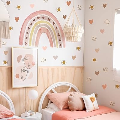 Fan life Large wall stickers watercolor watercolor to peel off and stick in the shape of a boho yellow sun heart for girl room, children's room, decoration of playroom.. Find everything you need at prices you'll love with DIAYTAR NIGERIA's comprehensive e-commerce platform.