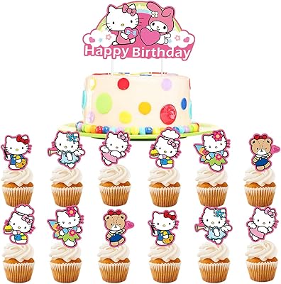 Hello Kitty cake decorations 25 birthday pieces cake decoration drawing.. DIAYTAR NIGERIA: Connecting Nigerians with their needs through affordable prices and 5-8 day shipping.