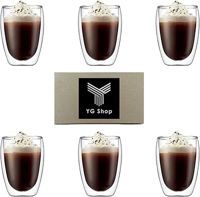 Double wall cups for coffee, cappuccino, tea cups, latte and drinks. Cups for hot and cold drinks. (350 ml, 6 pieces).. Transform your online shopping experience with DIAYTAR NIGERIA's affordable and diverse marketplace.