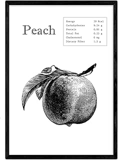 Nacnic Peach poster. Fruit and vegetable leaves in English. A3 format.. Get more, save more — only on DIAYTAR Nigeria.