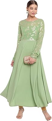 Kurta in Crêpe Poly Green Clair Janasia for Indian women.. DIAYTAR NIGERIA delivers more than products - we deliver affordable shopping satisfaction nationwide.