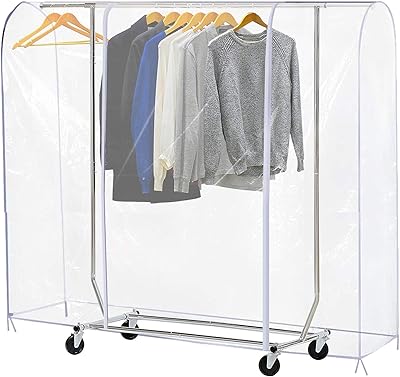 Transparent anti-dusting trading carrier cover with 2 durable zippers/waterproof clothing protector (length 71 x 20 x 60 inches).. Unlock access to a wide range of products with DIAYTAR NIGERIA's affordable e-commerce platform.