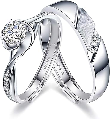 Set of matching rings for couples for her and her, engagement ring adjustable in 925 silver with a romantic heart pattern of endless love.. DIAYTAR NIGERIA: Transforming how Nigerians shop with our vast selection and nationwide delivery.