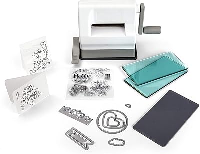 SIZIX 661770 Kit of Portable Manual Cutting and Watching Machine for beginners, adapted to arts, crafts, scrapbooking and the manufacture of cards with an opening of 6.35 cm.. With DIAYTAR Nigeria, you can browse through thousands of items at the best prices. Place your order today and receive it in less than a week.
