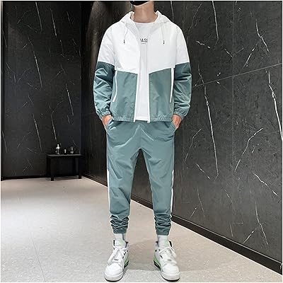 Wssbk patchwork sets relaxed men Korean style 2 pieces set men Streetwear clothing men male fitness (color: a, size: code m).. DIAYTAR NIGERIA brings the marketplace home to you with affordable prices and delivery in 5-8 days.