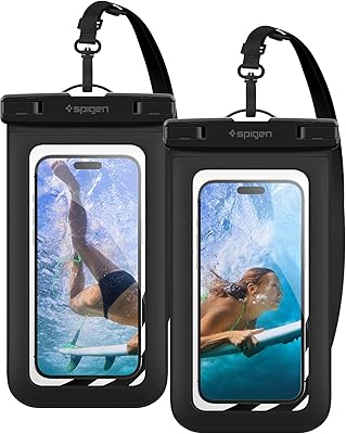 Universal SPIGEN Universal Waterproof Knowledge [Pack of 2] IPX8 A601 shell compatible with iPhone, Samsung Galaxy and Smartphones up to 7 inches - Black.. Experience the DIAYTAR difference with our vast product selection and delivery within 5-8 days.