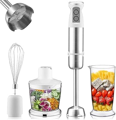 Ink Bird Hand mixer 4 in 1 in stainless steel with chopper and whisk, 6 -speed immersion mixer, 500 W bowl, food crusher, baby speed machine, meat, vegetables, eggs and sauces.. Get top brands at bottom prices, only on DIAYTAR Nigeria.