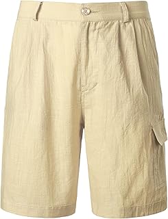 Gotok shorts casual cotton and linen for men, elastic waist, summer beach shorts with pocket.. Shop smarter with DIAYTAR NIGERIA's comprehensive catalog and budget-friendly 5-8 day delivery.