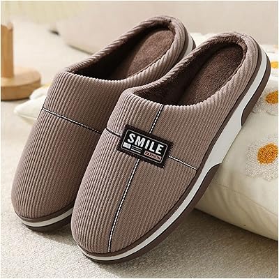 Housebags in memory foam for men for men, comfortable and relaxed winter slippers with stripes for men and women (Color: Brown.. Enjoy low prices, wide selections, and reliable delivery with DIAYTAR Nigeria.