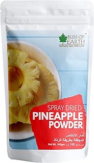 Bliss of Earth 3.5 oz of organic pineapple powder without flavor or sugar added, ideal for making juices, alcohol -free cocktails, jams, cakes, ice cream, smoothies 100 g.. For everyday items and more, trust DIAYTAR Nigeria.