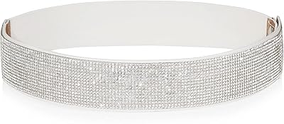 Elastic belt in PU leather with shiny crystal rhinestones, large belt for women.. Shop smart with DIAYTAR NIGERIA, offering a vast product range delivered to your doorstep within a week.