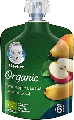 Pear puree, organic apple and banana, baby food food, 90 g.. DIAYTAR NIGERIA: Your one-stop e-commerce destination with affordable prices and nationwide delivery in 5-8 days.
