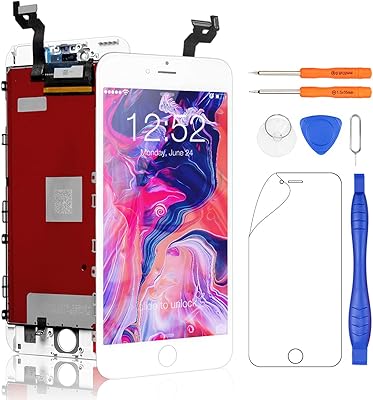 YUDUD LCD screen and glass replacement touch screen with frame + repair tool kit for iPhone 6S Plus (5.5 inch, white).. Embrace the convenience of DIAYTAR NIGERIA with thousands of products at your fingertips, delivered nationwide.