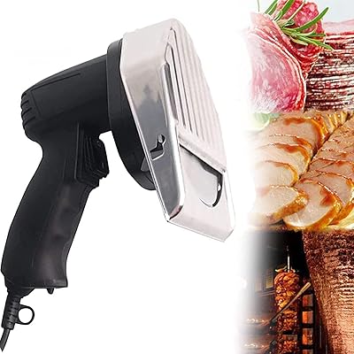 Gyroscopic knife for electric Kebab, Kebab Kebab Professional Kebab knife, commercial shawarma viande commercial, with 2 80W blades adjustable thickness 1-8 mm, black.. Discover the perfect balance of price and convenience with DIAYTAR NIGERIA's nationwide e-commerce platform.