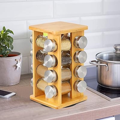 JT House spice shelf with 16 pots organizer of counter shelf.. Get more, save more — only on DIAYTAR Nigeria.