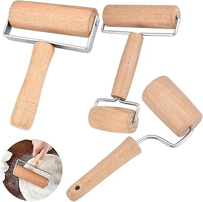 Pizza pastry roller game, 3 non -stick of Saiger, flexible natural wood roller, very suitable for cooking, pastry and kitchen utensils (3 shapes).. Shop smart with DIAYTAR NIGERIA, offering a vast product range delivered to your doorstep within a week.