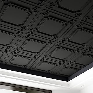 Suspended ceiling tiles Art3D 24 "x 24" black (12 pieces, 48 ​​ft2), 2 "x 2" adhesive panels.. DIAYTAR NIGERIA: Where affordable shopping meets reliable nationwide delivery in less than a week.