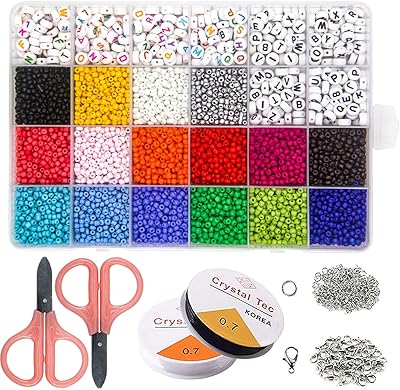 M & J Colorful glass pearls 6800pcs wire beads with letters of letters, small pearls for bracelets, jewelry and gift crafts for adult children.. DIAYTAR NIGERIA: Where every shopping need is fulfilled with affordable prices and nationwide shipping.