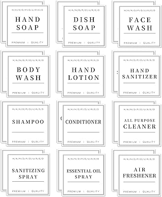 24 Waterproof white labels for shampoo and revitalizing bottles, stickers for hand soap labels for the hands, removable cleaning labels for plastic/glass spray bottles/glass.. DIAYTAR NIGERIA combines the largest product selection with affordable prices and reliable delivery.