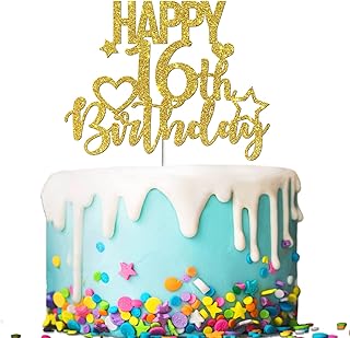 Tenhaisi Glitter Golden Happy 16th Birthday Cake Topper, Sweet Sixteen Cake Topper - Children's Birthday Party Decoration 16th Birthday, Bravo at 16 Anniversary / Wedding Birthday.. Shop smarter, not harder with DIAYTAR NIGERIA - thousands of products at your fingertips with affordable delivery.