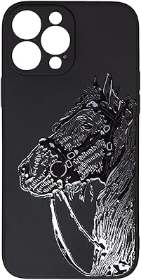 Unique silicone artistic shell for iPhone 13 Pro Max - Black horse pattern - Brilliant decoration.. DIAYTAR NIGERIA brings the market to your screen with thousands of affordable products delivered to your door.