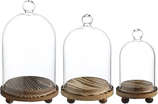 All houses | Mini glass dome with wooden base, set of 3 | DIY snow covers | To exhibit food, plants and candles | Glass dome table center.. No hidden costs, no long delays — just DIAYTAR Nigeria convenience.