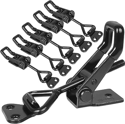 Robust adjustable black tweezers that can contain up to 550 pounds, metal shooting latch for box, gate, cabinet, suitcase (6 parts).. DIAYTAR Nigeria brings you closer to everything you need — fast delivery, low costs, and variety.