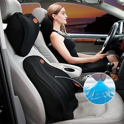 Set of pillows for the neck and lower back gluckluz with gel and memory foam providing comfort for sciatica, coccyx and pain in the lower back, suitable for the car, house and office chair, a pair, house (black).. Everything you need is on DIAYTAR Nigeria — just a click away.