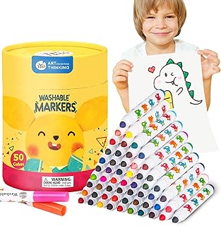 Washable fat markers Gar Melo for toddlers, 50 pieces, set of markers without mess for children girls, school party gifts, arts and crafts.. Discover the convenience of DIAYTAR NIGERIA's vast e-commerce platform with delivery in just 5-8 days.