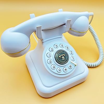 Retro landline phone, classic retro centeno -1960s, wired desktop phone for desktop and house (white).. Shop smarter, not harder with DIAYTAR NIGERIA - thousands of products at your fingertips with affordable delivery.