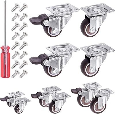 Set of 21 pivoting rollers Tantic, 1 inch rubber casters with robust top wheels with 4 rooms, load capacity of 100 pounds, casters with screwdriver for furniture (2 with brakes and 2 without brakes).. From fashion to electronics, DIAYTAR Nigeria brings it all to your doorstep — fast, easy, and affordable.
