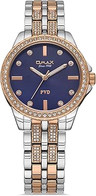 32 mm analog metal watch from the classic collection for women with round dial and silver bracelet and gold_ (00Jss014n004), dark blue, one -sized size.. Nigeria shops with DIAYTAR — wide selection, fast shipping, and great value.