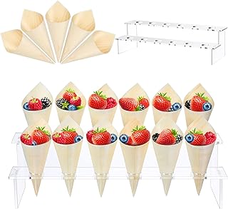 100 Disposable wooden cones in wood with 12 cone display... Shop with purpose at DIAYTAR NIGERIA and receive your purchases at unbeatable prices within the week.