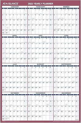 At-a-Glass 2022, 24 "X 36", very large, annual, reversible, veversible/horizontal (PM21228) paper calendar (PM21228).. DIAYTAR NIGERIA: Where quality meets affordability, with thousands of products delivered in less than 8 days.