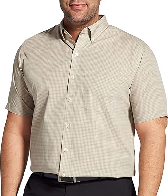 High oversized shirt van Heusen for men, short sleeves, unsightly fabric, buttoned on the front and two buttons on the collar (one room).. Your favorite brands are just a click away on DIAYTAR Nigeria.