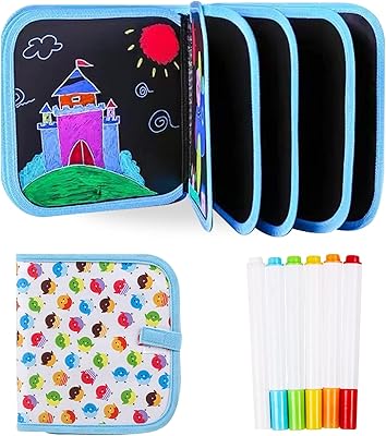 Set of erasable sketchbooks with 6 watercolor pens, activity toys for toddlers, set of travel sketches, 10 pages for fun drawings.. DIAYTAR NIGERIA promises affordability and variety with every purchase, delivered in 5-8 days.