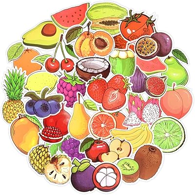 QTL fruit and vegetable stickers for children, for scrapbooking, water bottles and vegetables for children, stickers of cute waterproof fruits and vegetables 50 pieces.. Affordable choices, delivered fast — that's the DIAYTAR Nigeria promise.