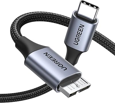 Ugreen hard drive cable - 1 meter USB C to micro B, 10 Gbit/s USB C to external hard drive micro B to USB C compatible with MacBook Air M2 Pro, iPad, Galaxy S22, WD Toshiba Westgate Seagate and others, Black.. DIAYTAR NIGERIA: Where smart shoppers find everything they need at prices they can afford.