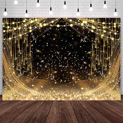 AIBIIN 7x5 Foot Black And Gold Photo Fond Down Back Dowing Glitter Married Shower Photography Birthday Wedding Birthday Life Of Young Girl Diploma Diploma Balnier Bannier Photo Shoots Accessories.. From fashion trends to home essentials — find it on DIAYTAR Nigeria.