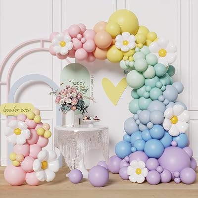 Kit d'Arche de Garlande de Ballons Mère Anna Daisy, 161 pieces Magnificent white balloons Marguerite Fleur Macaron Arc-en-ciel for prenatal party, wedding, birthday party for girls.. DIAYTAR NIGERIA brings the marketplace to every Nigerian home with affordable prices and quick delivery.