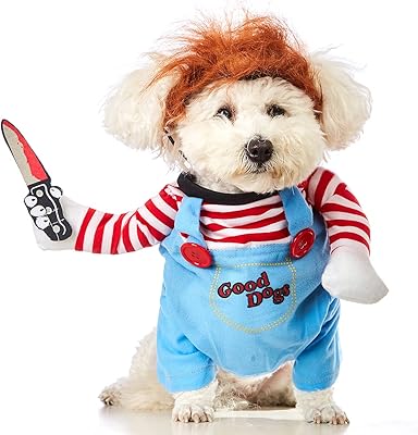 Emboosi Pet Killer Doll Halloween Costume Puppy Costume Festival Costume (Size M, neck: 9-11).. Shopping has never been easier — DIAYTAR Nigeria delivers it all in 5–8 days.